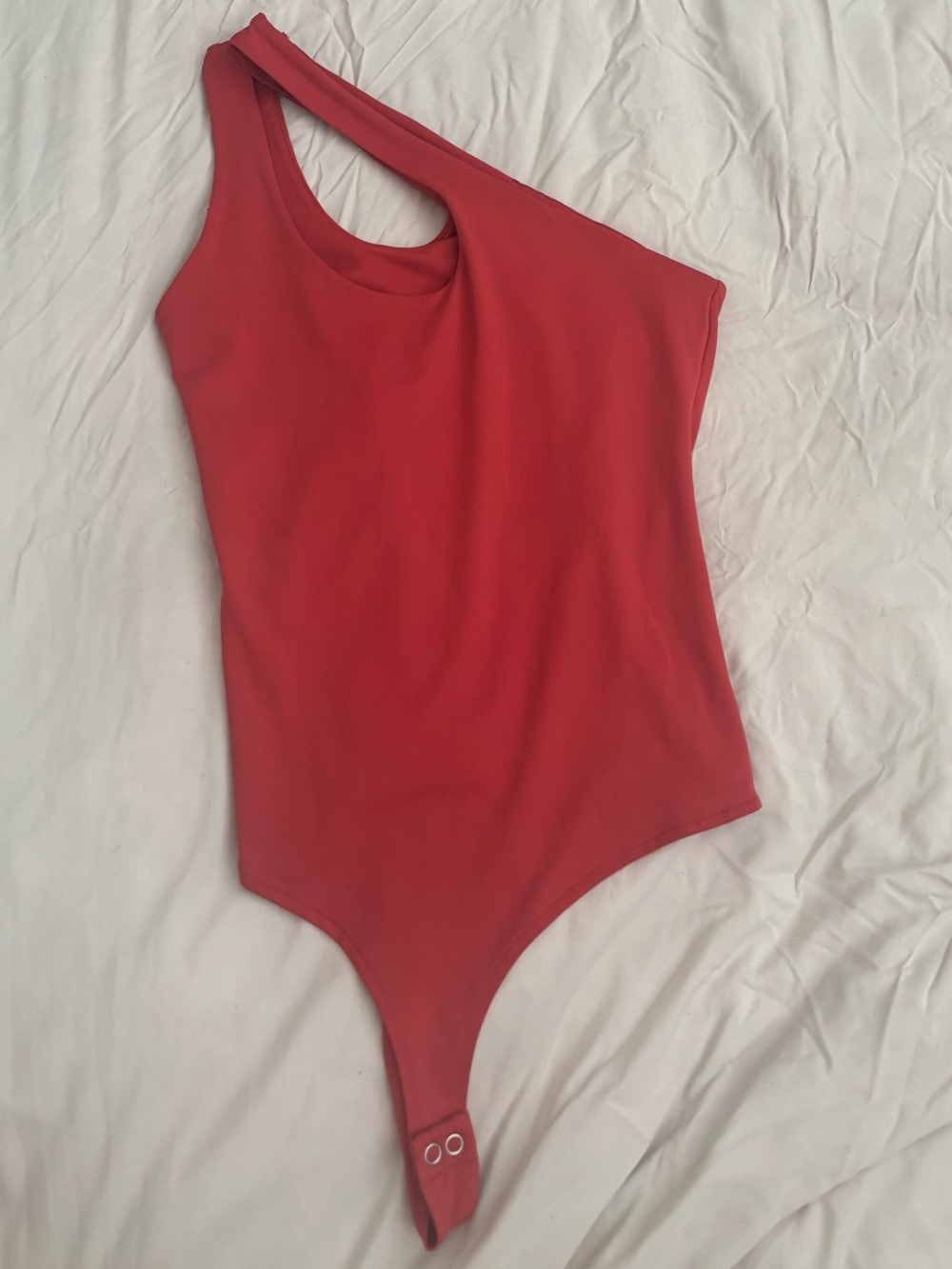 Asymmetric Red Bodysuit